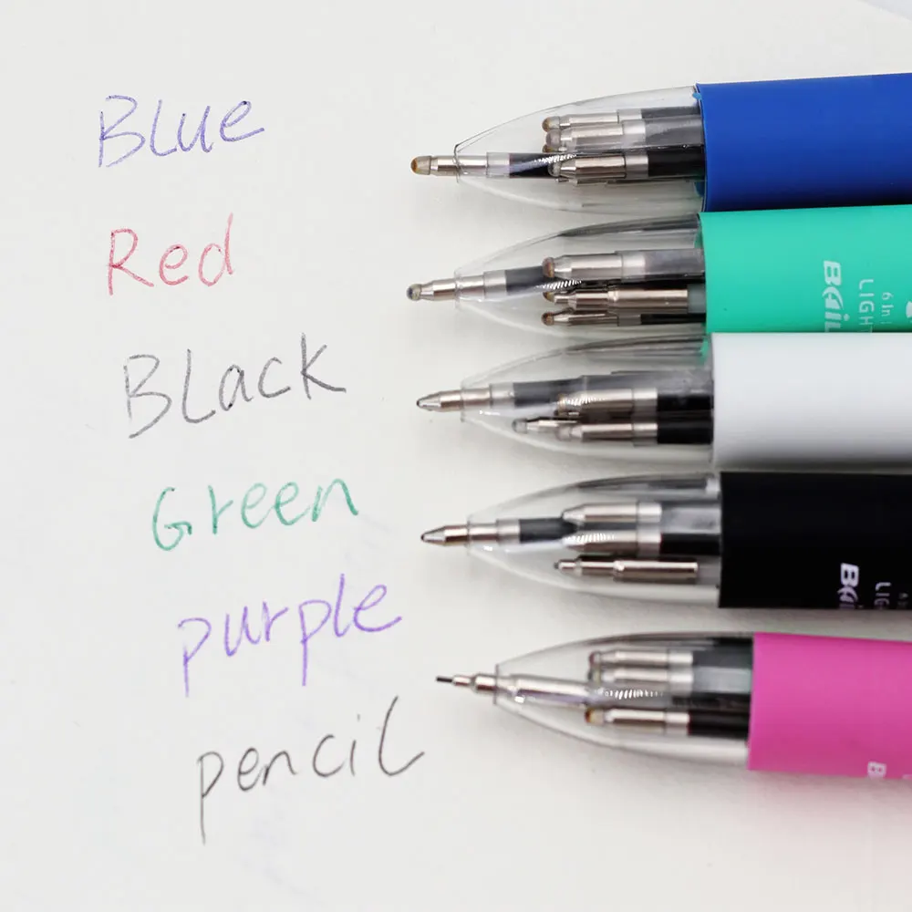 3 Teile/satz 6 In 1 Kugelschreiber Set 5 Farbe 0,7mm Stift Minen Und 0,5mm Automatische Bleistift für Schule Schreiben Büro Liefert – Detail 11