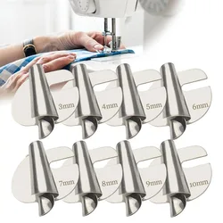 3mm-10mm Sewing Rolled Hemmer Foot Stainless Steel Durable Old Sewing Machine Presser Foot DIY Crafts Hemming Puller Accessories