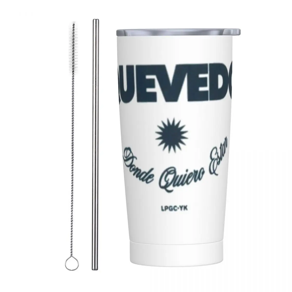 Quevedo Music Album Tumbler Singer Hot Drinks Water Bottle With Straws and Lid Stainless Steel Thermal Mug Camping Mugs Cup