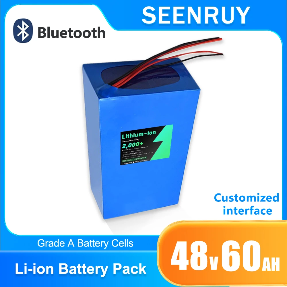 

SEENRUY 48V 60AH Li-ion Lithium Polymer Battery for Electric Motorcycle High Capacity Monitoring System Motorcycle