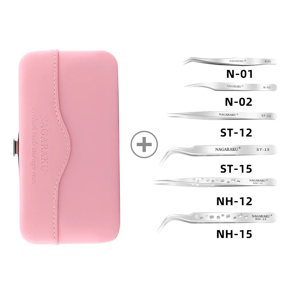 NAGARAKU Tweezers  Eyelash Extension Set Kit Great Precision Stainless Steel Mega Volume  fans Pick up Eyelash Application Tools