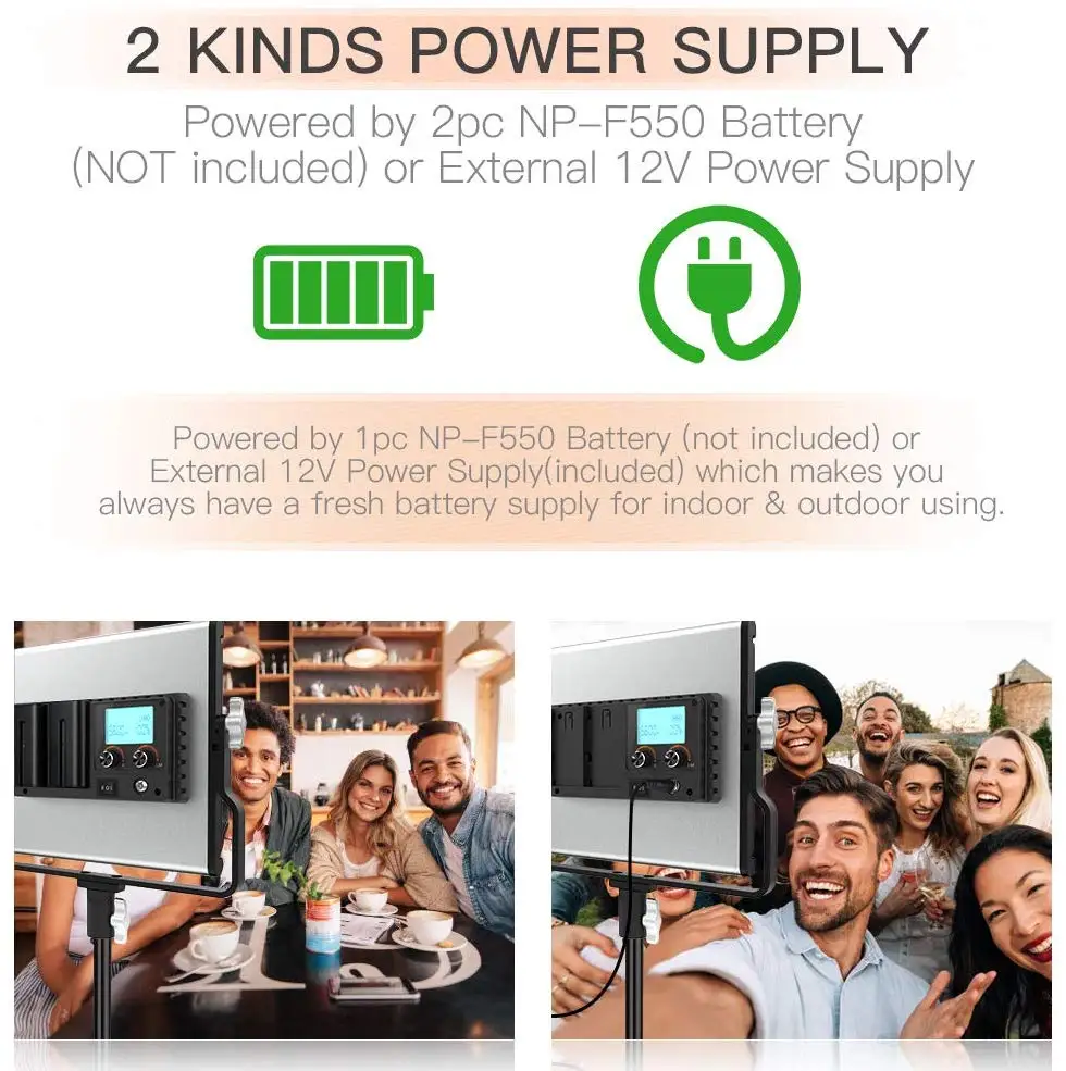 Travor-バイカラーledスタジオライトキット,3200-5600k,cri96,2個,写真およびビデオ用の可変輝度ライト,撮影,uブラケット付き