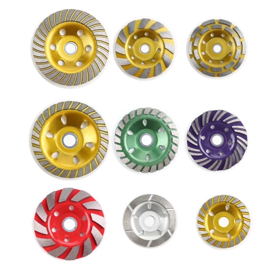 4 Inch Concrete Turbo Diamond Grinding Cup Wheel 12 Segments Heavy Duty Angle Grinder Wheel for Concrete Masonry Grinding Polish