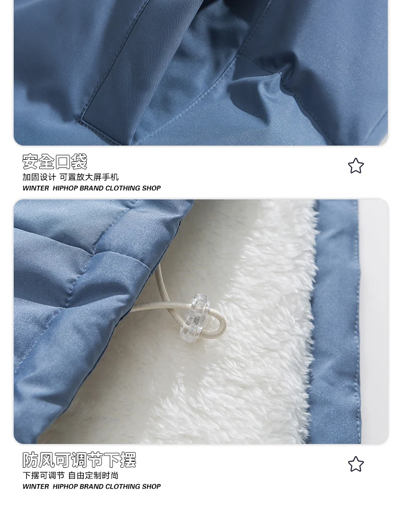 Mantel Katun Berlapis Bulu Tebal Pria Jaket Musim Dingin Hangat Tebal Mantel Pakaian Luar Fashion Kasual Pakaian Pria Kerah Berdiri