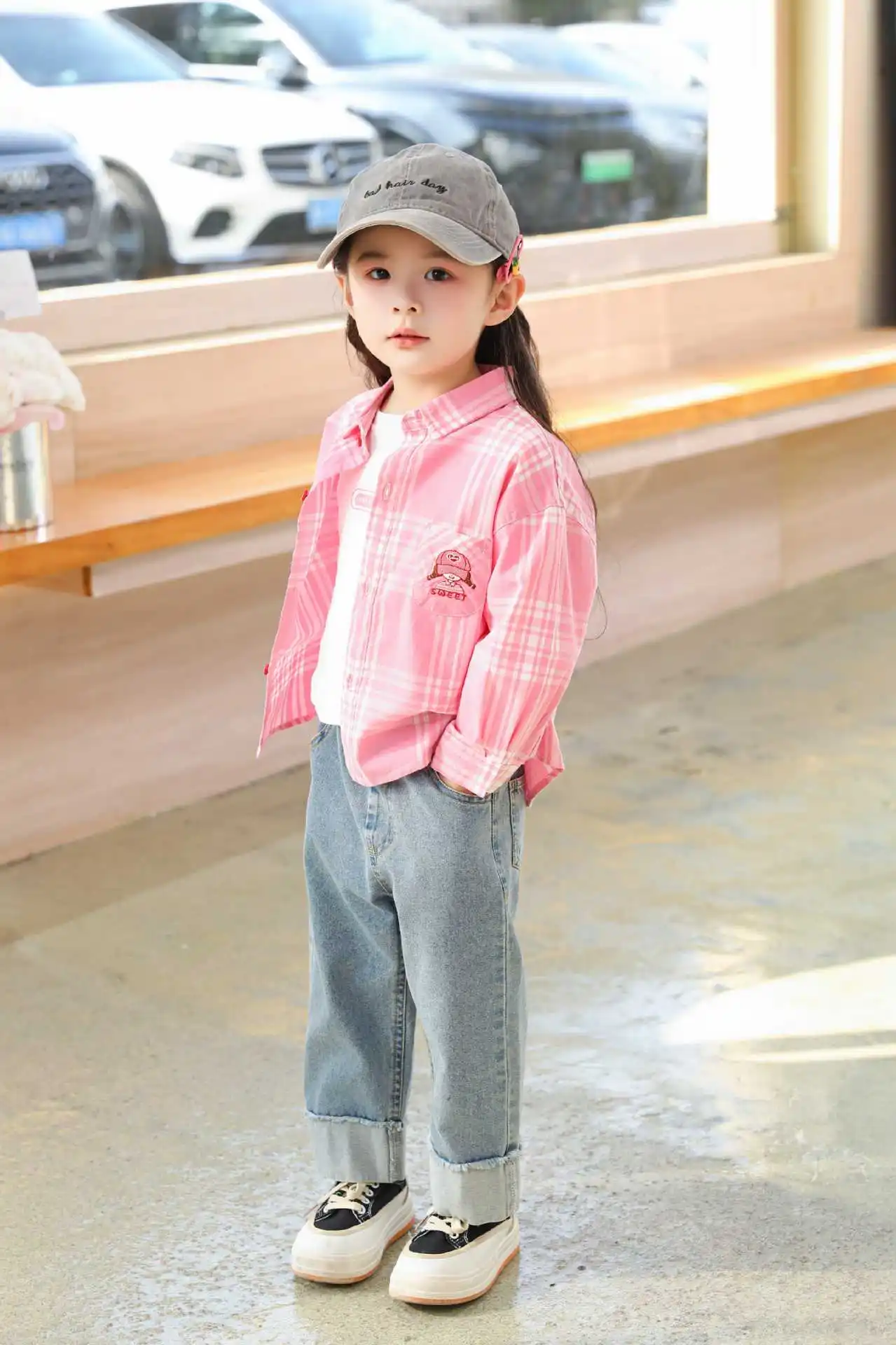 

2-6T spring autumn children kids girls fashion casual cotton full sleeve shirt