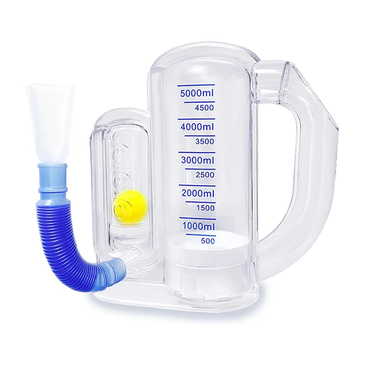 Breathing Exercise Device for Lungs,Deep Breathing Trainer for Adults-5000Ml Volume Measurement with Flow Rate Indicator