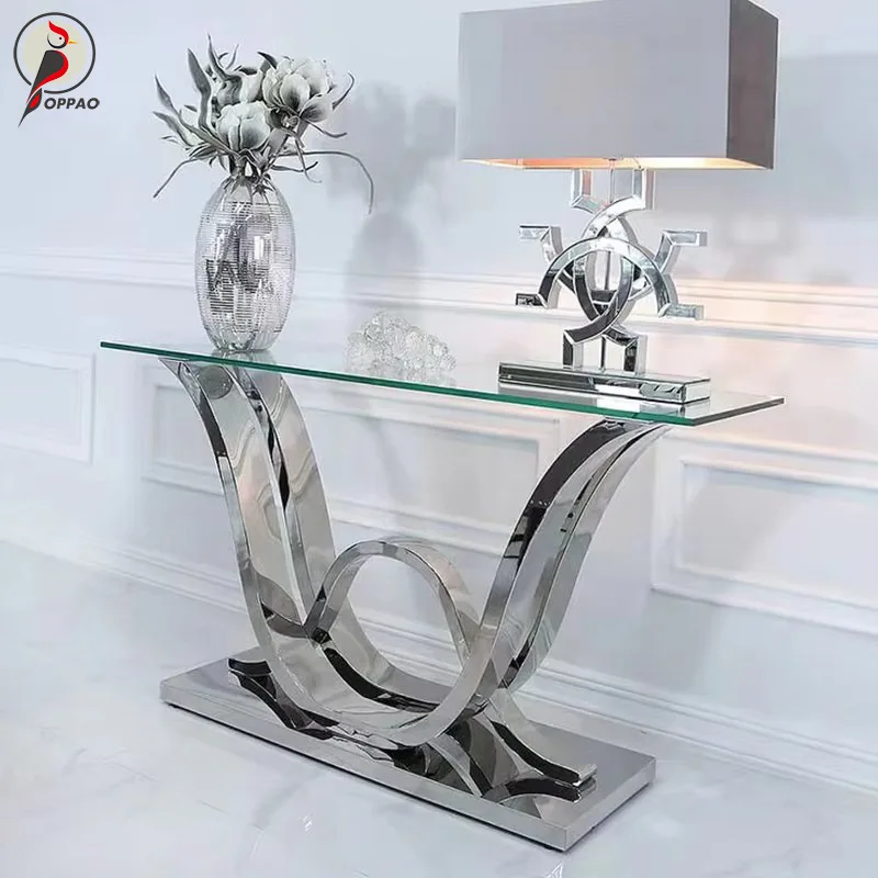 Light luxury microcrystalline stone entrance table villa hotel rock slab living room partition corridor aisle wall decoration en