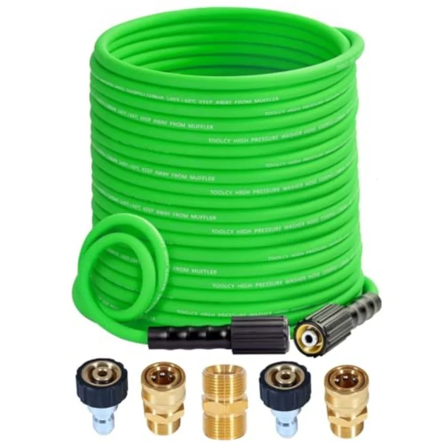 

3300 PSI Super Flexible Pressure Washer Hose 100FT X 1/4" Kink Resistant Leak Free Power Replacement Washing Hos with M22 X 3/8