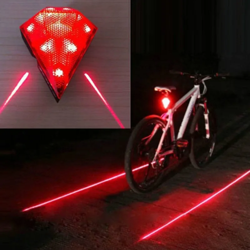 Bicycle Diamond Laser Taillight Warning Light USB Rechargeable Rear Lamp Highlight Taillight Rechargeable Gem Taillight