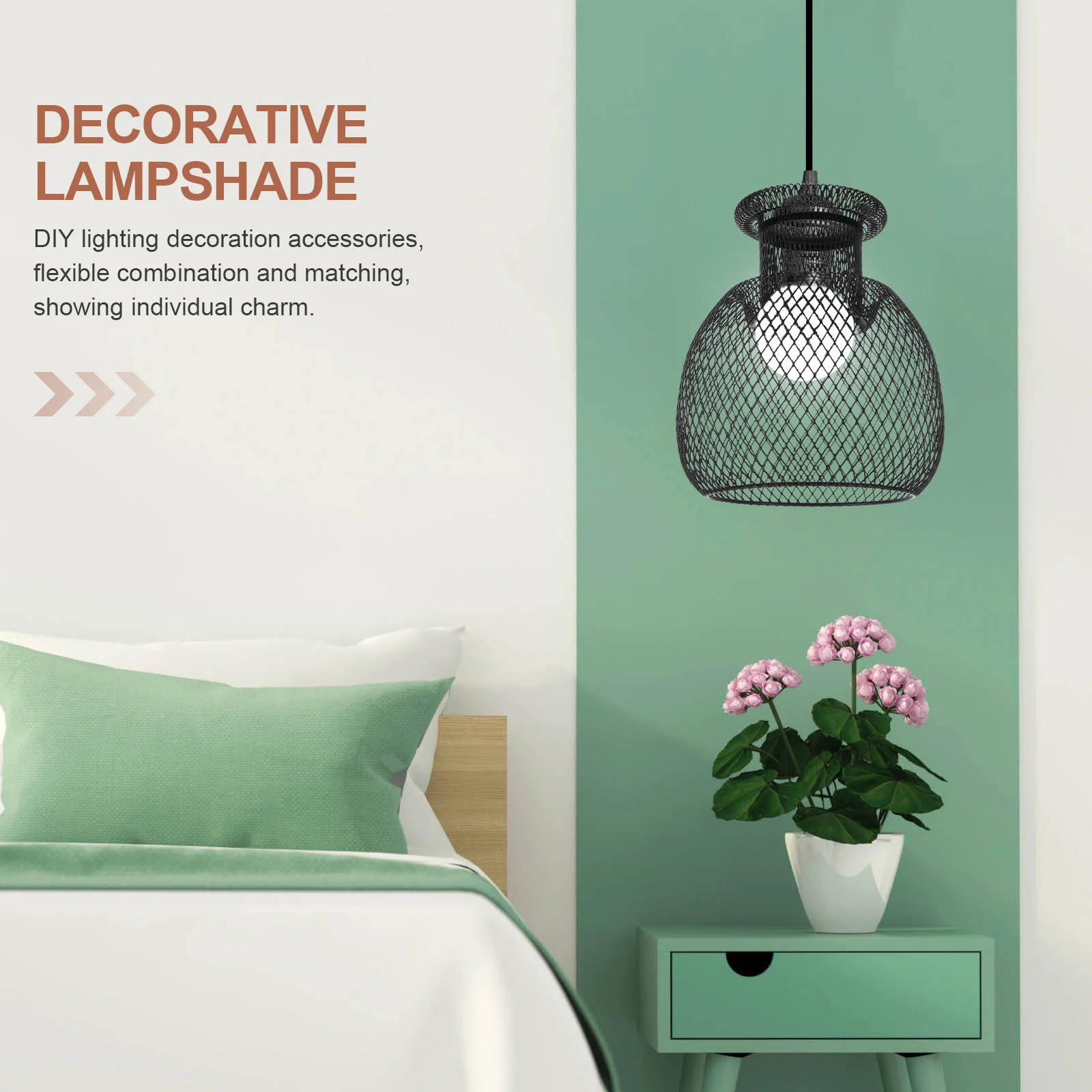 

Pendant Light Shade Iron Hollowed Lamp Cover DIY Lighting Accessories Industrial Style Ceiling Wall Lamp Guard Home Lampshade