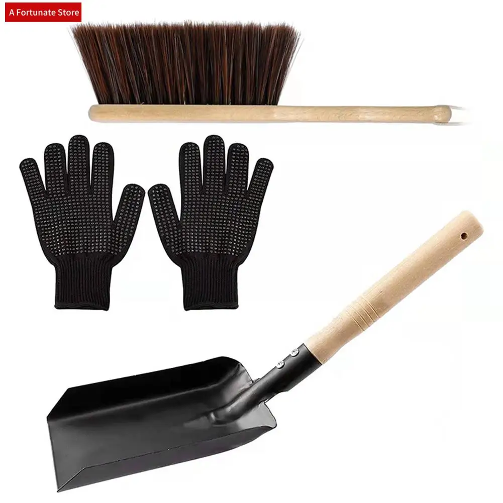 

Fireplace Ash Shovel And Brush Set, Shovel And Hearth Brush, Fireplace Shovel And Brush Hearth Tidy Accessories Set-A78G