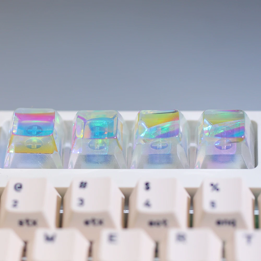 Mechanical Keyboard Keycaps 4 Pieces Handmade Personalized ESC Cross Axis Cute 1U DIY Laser Artisan Resin Keycaps