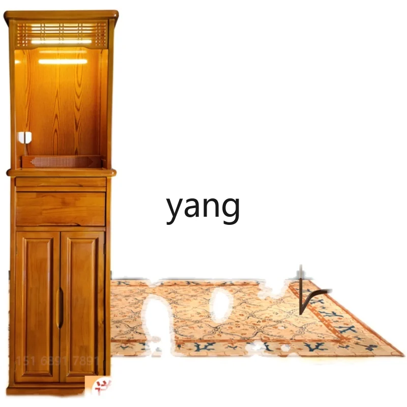 Yhl Household Solid Wood Buddha Shrine New Chinese Style Clothes Closet Shrine God of Wealth Cabinet Altar Altar Worship Table