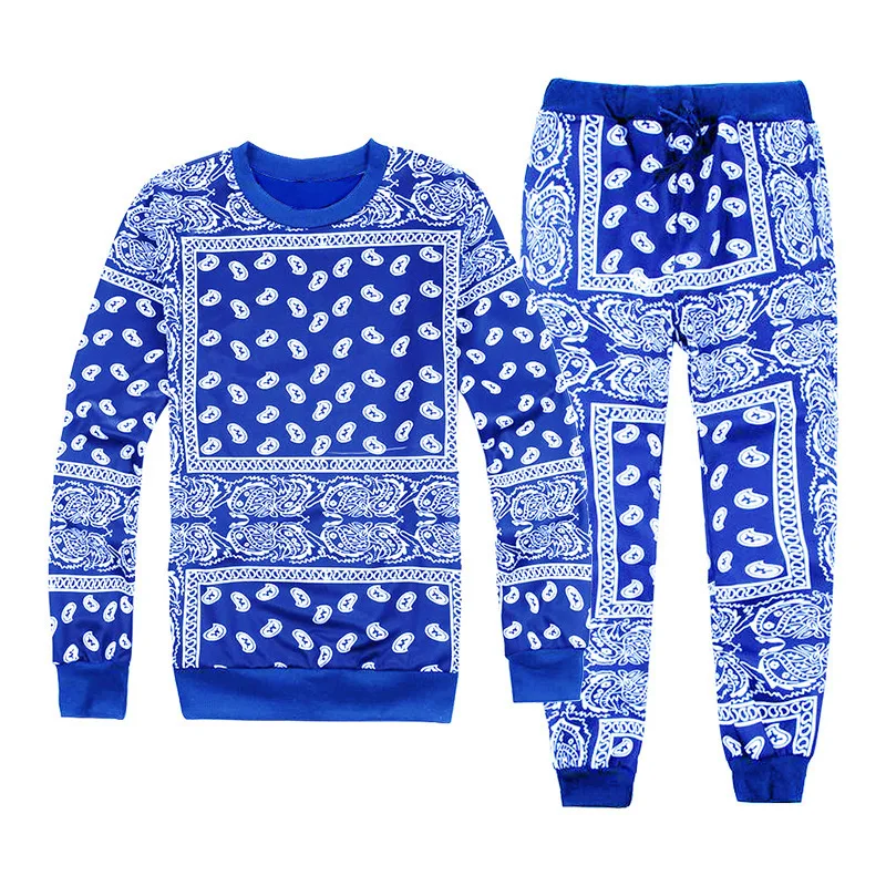 New 3D Printing  Bandana Fashion Men Women Tracksuits Crewneck  Sweater+pants Plus Size S-7XL Harajuku