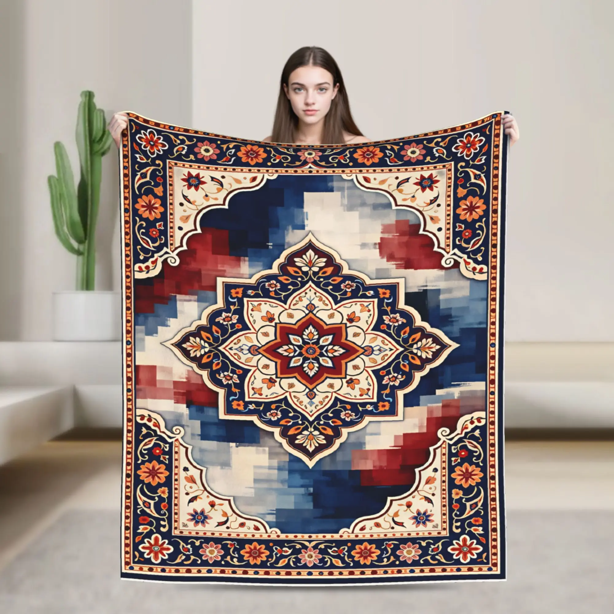 Comfortable Bedding Throws Travel Office Persian Star Medallion Rug Blankets Flannel Bedspread For Couch Chair Sofa Bed Cover