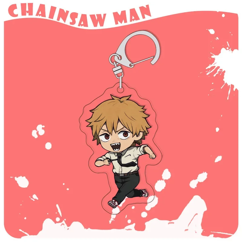 Denji Pochita Hayakawa Aki Makima Anime Figure Key Ring Double-Sided Creative Acrylic Key Chain Model Plate Decor Collection