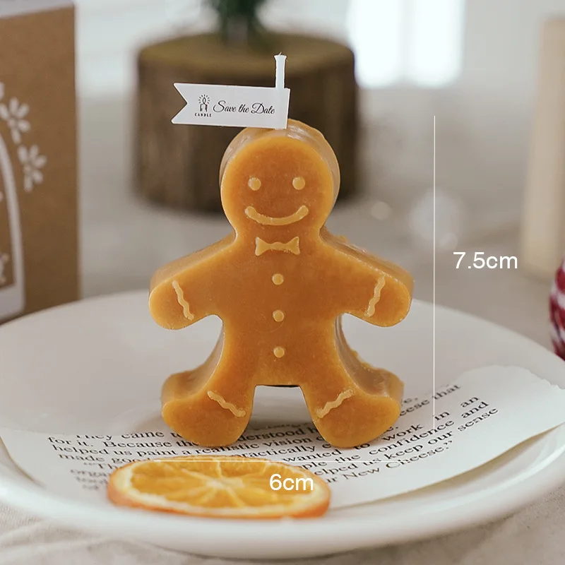 1PC Gingerbread Man Christmas Scented Candle Aromatherapy Creative Festive Atmosphere Decoration Small Ornaments