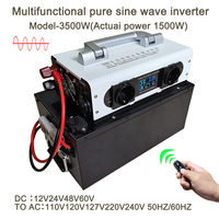 Inverter 12V 220V Pure Sine Wave Portable Power Bank Solar Inversor 3500W 1500W DC 24V 48V 60V To AC220V 230v 110V Car Converter