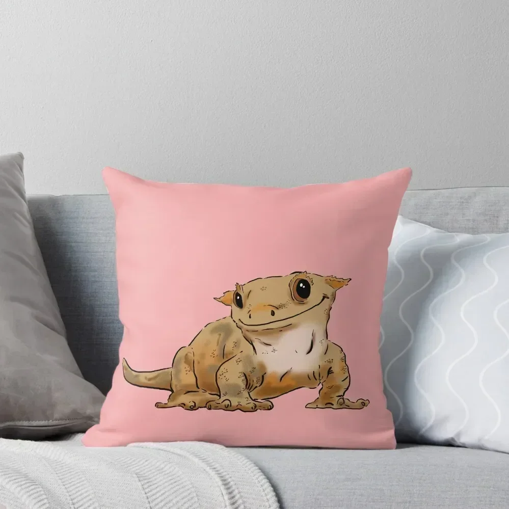 

Smiling Crested Gecko, Cute Crested Gecko, Crestie Lover Throw Pillow Pillows Aesthetic Christmas Pillowcase pillow