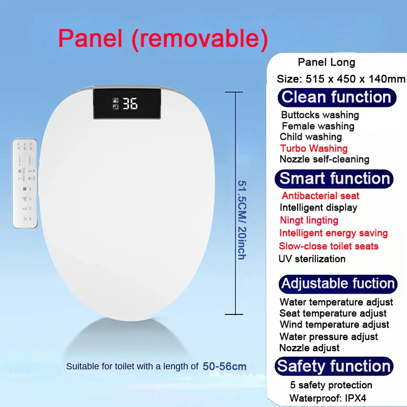 Panel Movable Bidet Toilet Seat Cover Nozzle Movable Washing Heated Seat Wc Intelligent Toilet Lid Washlet Bidet Toilet Seats