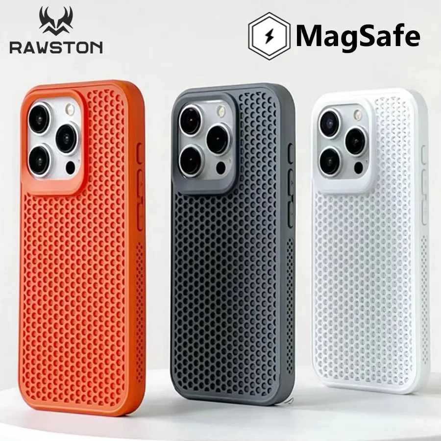 Magnetic Heat Dissipation MagSafe Case for iPhone 16 15 14 Plus 13 12 11 Pro Max Honeycomb Hot Cooling Shockproof Hard Cover