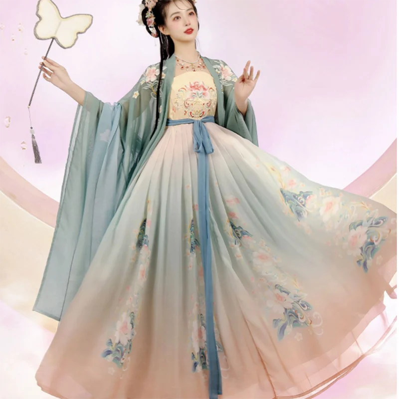 Chinese Style Traditional Hanfu Cosplay Costume Princess Dresses Women Ancient Folk Dance Stage Improved Elegant Beautiful Hanfu