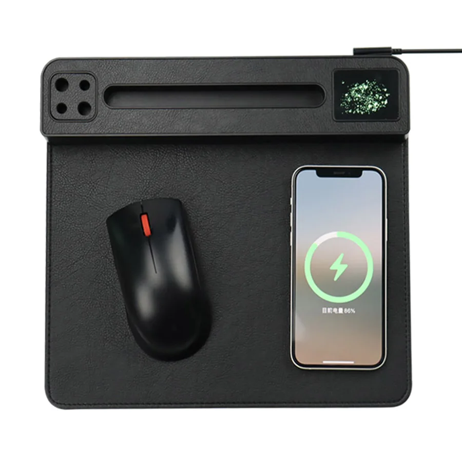 Office gift set 15w wireless charging mouse pad can print logo5w business insurance table mat gift