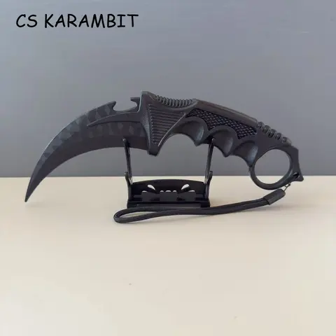 23cm Black Grid Plastic Claw Knife High Quality Version Stage Performance Karambit Prop Outdoor Training Knife Safety Toys Gift