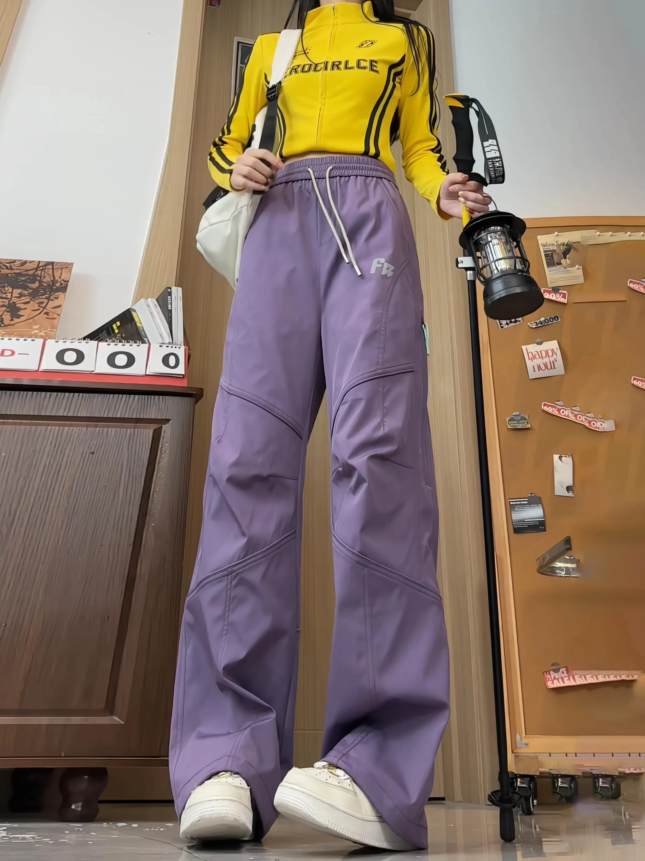 

Outdoor Waterproof Hiking Trousers Purple Tee-Proof Soft ell Cargo Pants Men Women Autumn Side Zip Soldier Workwear