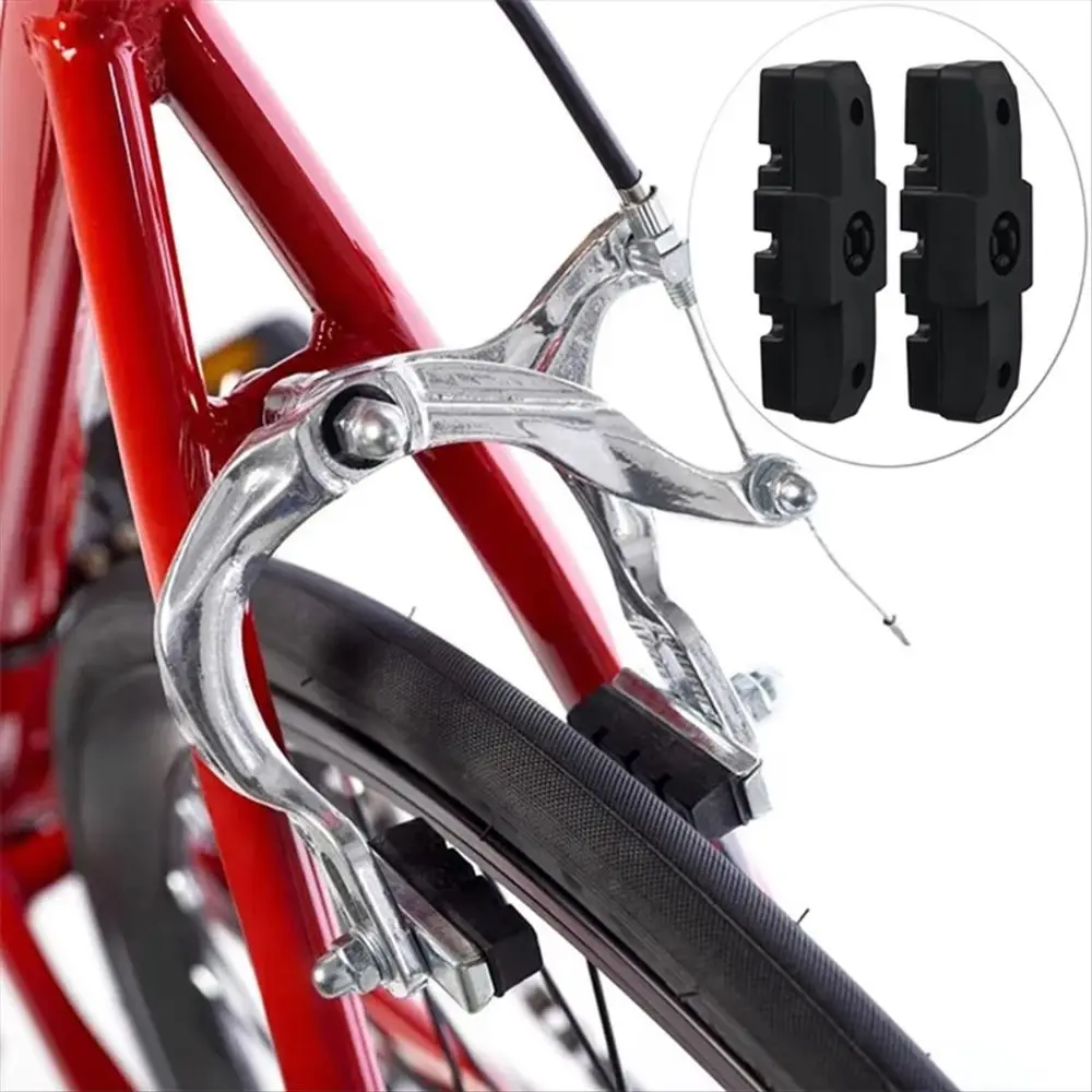 

2 Pairs/Set S32-10 Bicycle Brake Pads Low Noise Lightweight Bicycle Accessories Drawer Type Black Bicycle Brake Shoes
