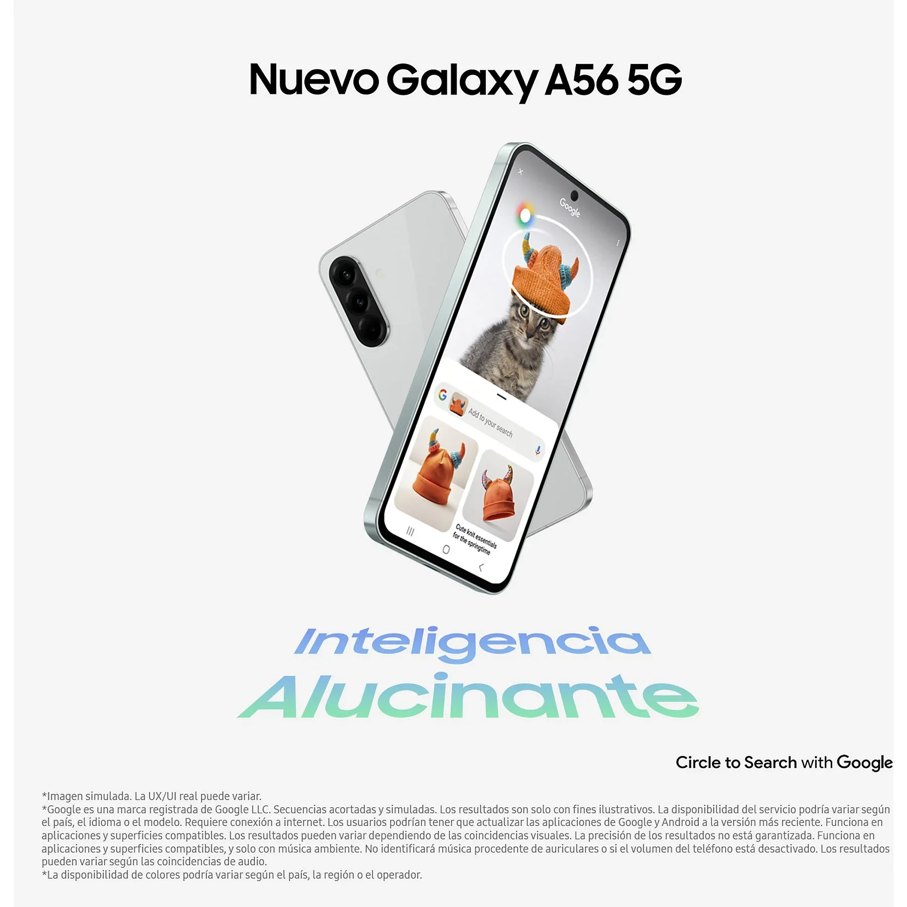 Samsung galaxy a56 5g smartphone |   8gb ram 128gb/256gb |   6.7" super amoled 120hz |   50mp + 12mp + 5mp camera |   Android 15 |   5000mah battery |   Fast charging 45w |   Dual sim/esim |