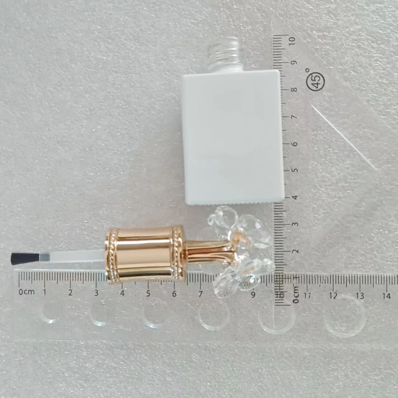 5 bottiglie da 15 ml Bottiglia vuota in vetro bianco con pennello per coperchio Per smalto gel per bellezza unghie