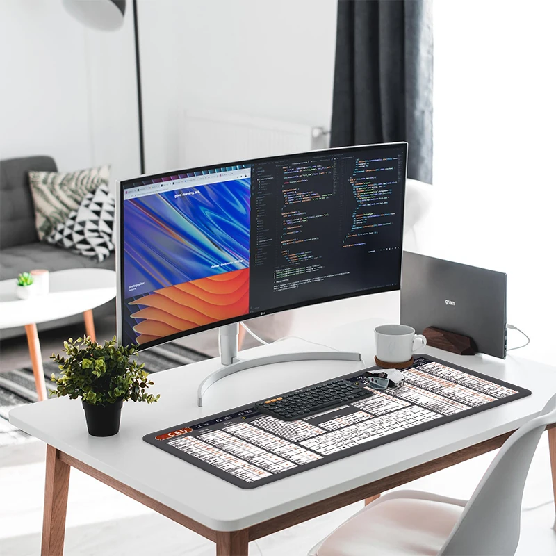 لوحة جلدية CAD Office Shortcuts لوحة ماوس كبيرة بحافة قفل ممتدة للوحة مفاتيح الكمبيوتر AutoCAD غير قابلة للانزلاق XXL Mousepad Gaming