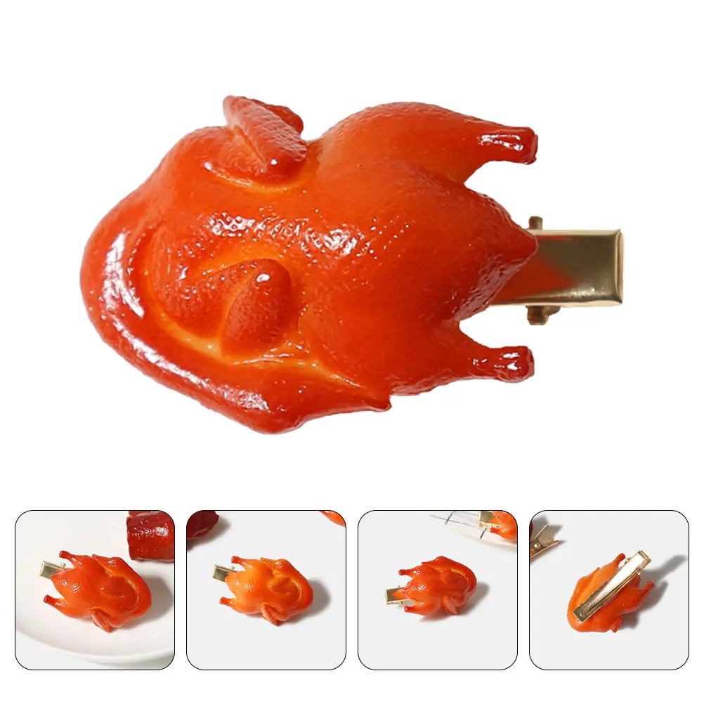 

Creative Simulated Food Shape Roast Duck Hair Clips Lightweight Durable Plastic Funny Novelty Barrette For Women Cartoon Hairpin