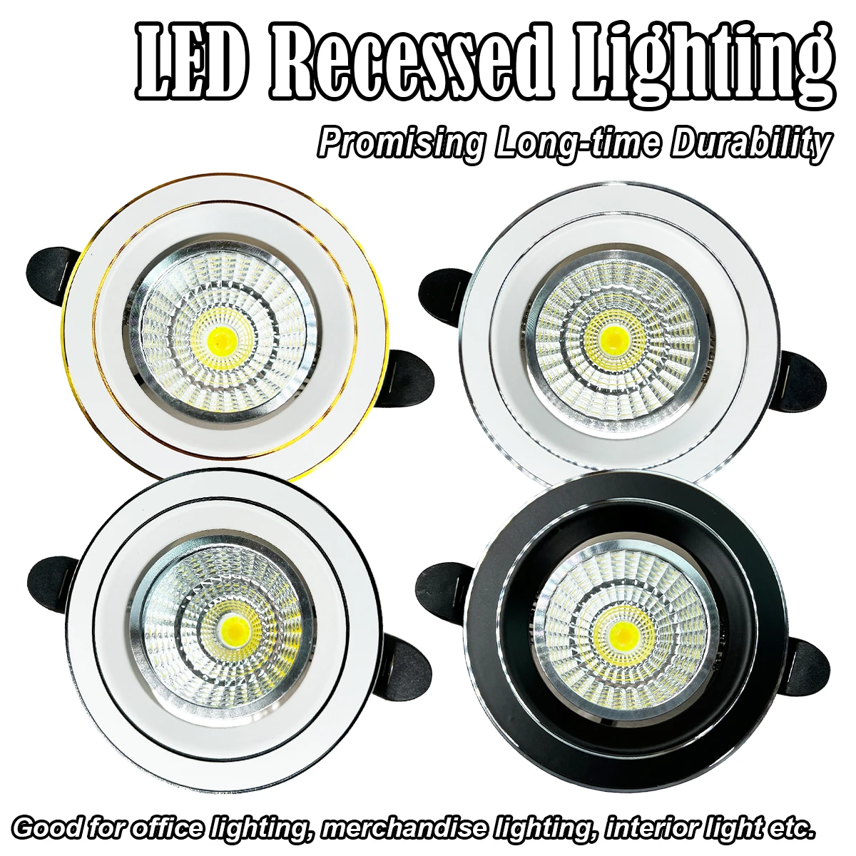 6W COB Downlight Tricolor 2.5inch Recessed Spot Led Round White Ceiling Aluminum Ac175-265v 45degree Lighting Downlights