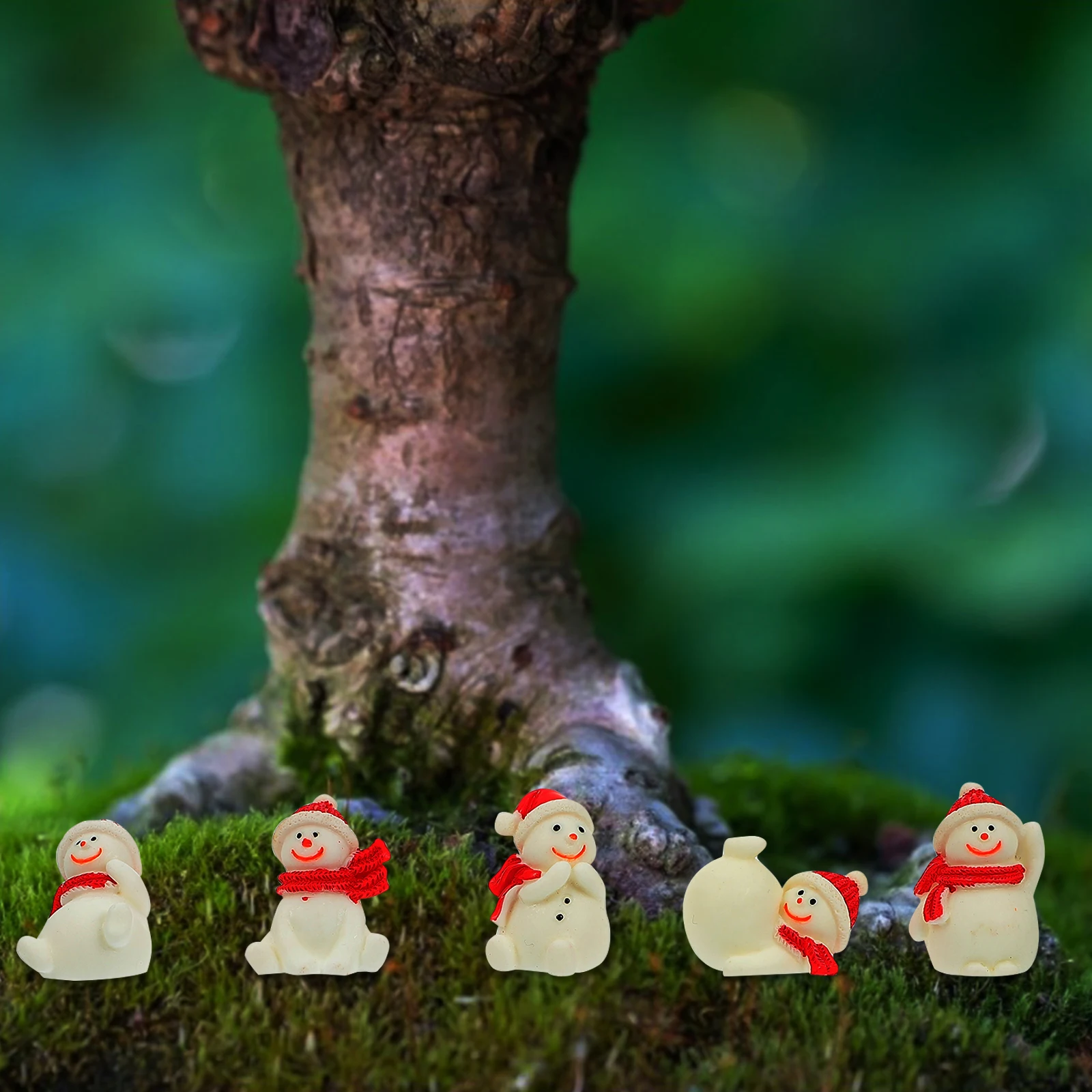 

5Pcs Snowman Resin Christmas Aquarium Decor Fish Tank Landscaping Ornament Christmas Decor Resin Aquarium Decoration