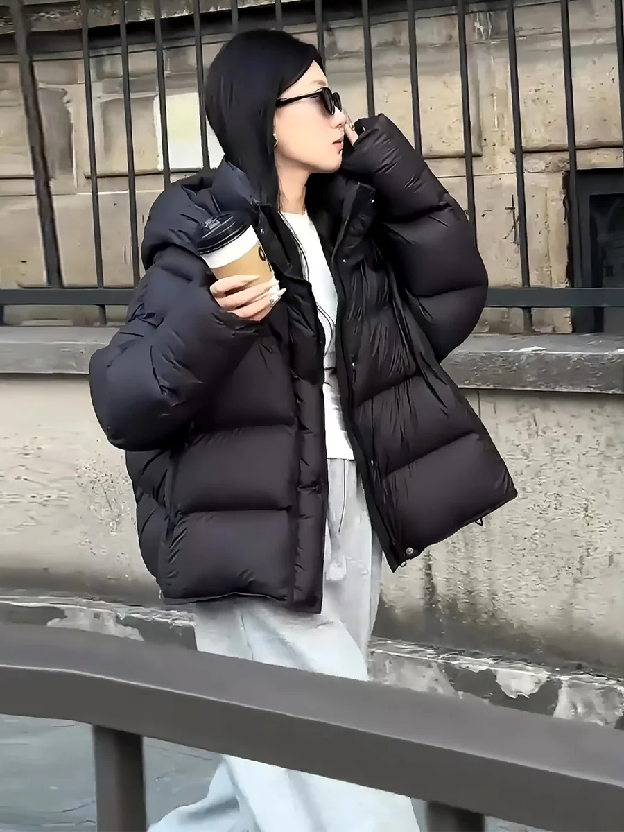 

Женская утепленная белая пуховая куртка с капюшоном и шнурком, новинка зимы, теплая верхняя одежда для повседневной носки, модная