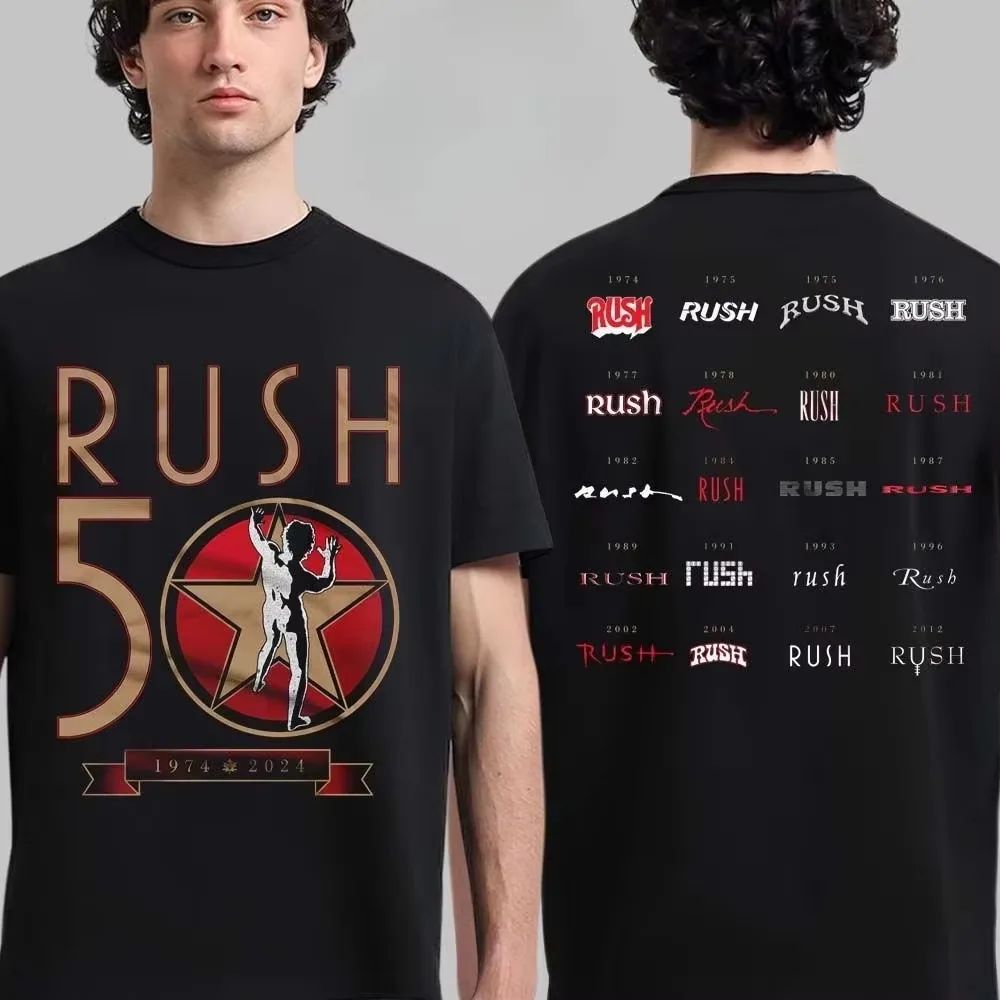 R50 Flight Rush 50th Anniversary Band Grafik-T-Shirt aus Baumwolle für Herren und Damen, Streetwear-T-Shirt – Detail 5