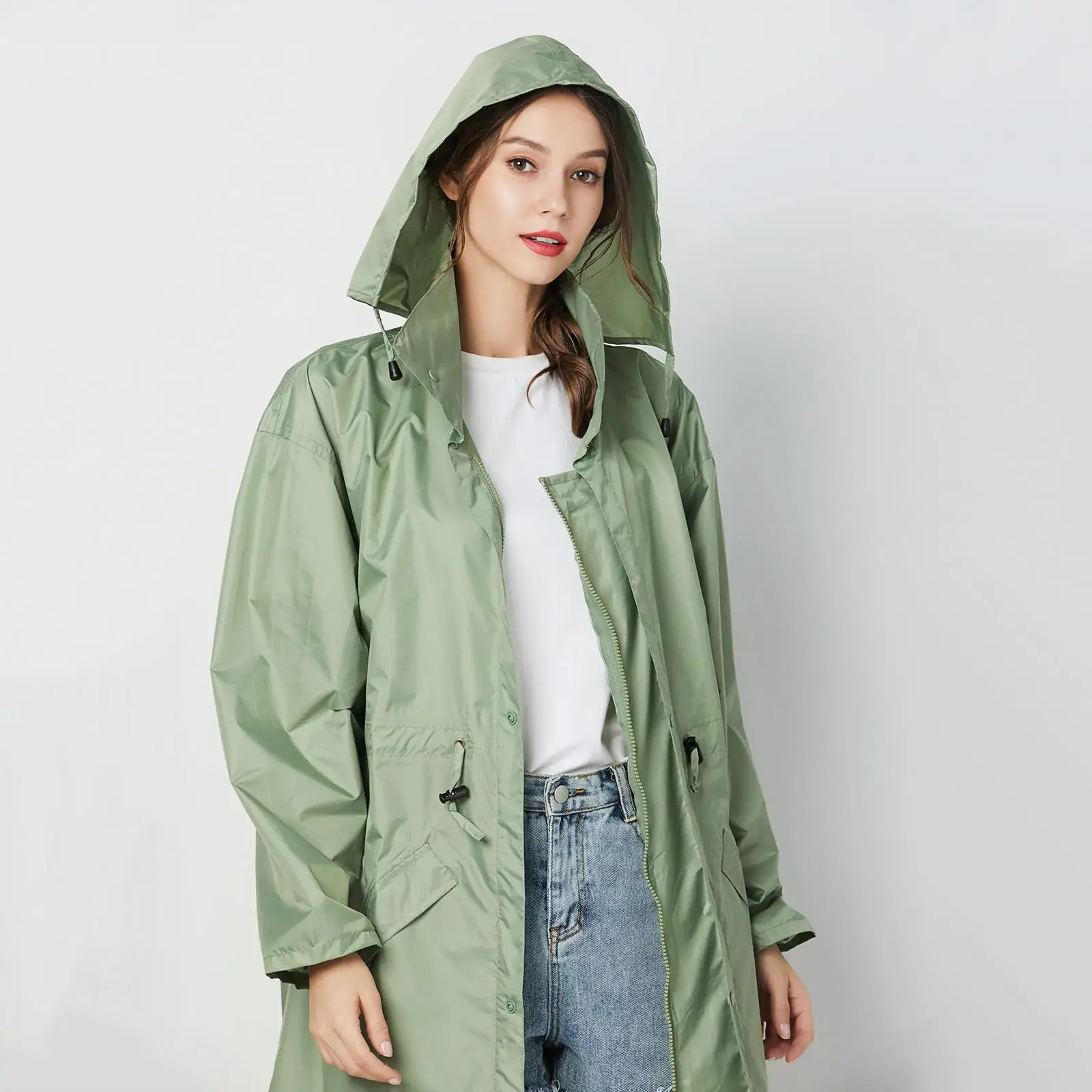 Women's Waterproof Lightweight Rain Jacket Hooded Windbreaker with for Outdoor