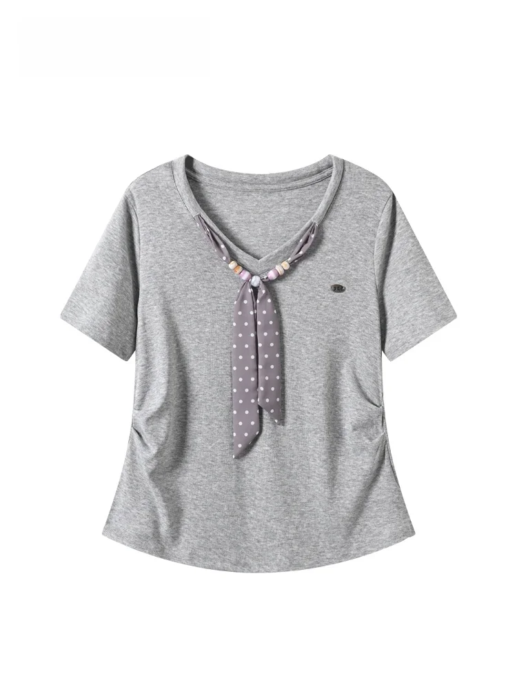

Loose Short Sleeve T-Shirt Women's plus Size Summer New Style College Style Casual Versatile Slimming Top Trendy Fashion