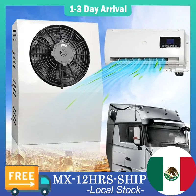 

Treeligo 12000BTU Low Noise Truck Split Air Conditioner Electric Parking Cooler AC Unit For Truck Camper Van Caravan Motor Home