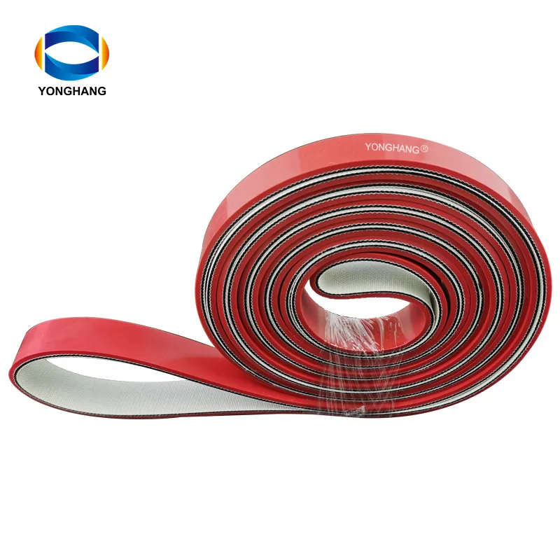 PVC Red Rubber-Coated Conveyor Belt Wear-Resistant and Aging-Resistant. Factory-Direct Custom Products