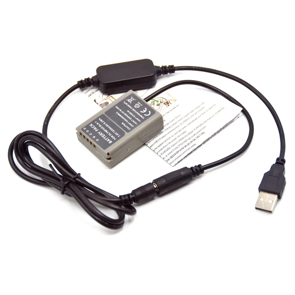 قوة البنك 5 فولت USB مهائي كابلات زائد PS-BLN-1 الدمية بطارية BLN-1 تيار مستمر المقرنة لكاميرا أوليمبوس OM-D E-M5 E-M5II E-M1 E-P5