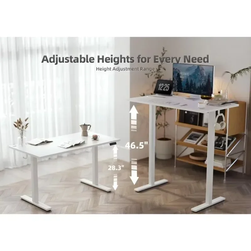 63 Inch Standing Desk with Adjustable Height, Electric Stand Up Desk for Home Office, Studio, Computer Workstation