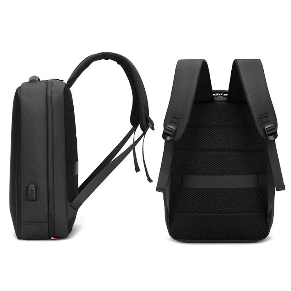 حقيبة ظهر مقاومة للماء للأعمال ذات هيكل صلب وخفيفة الوزن وعاكسة للضوء وحقيبة كتف مزدوجة ذات سعة كبيرة ومنفذ شحن USB