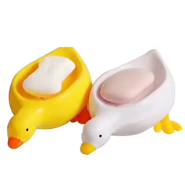 Yellow Duck Shape Soap Box Case Cartoon Dish Drainable Holder Container Dish For Tray Home Bathroom Accessories gadgets