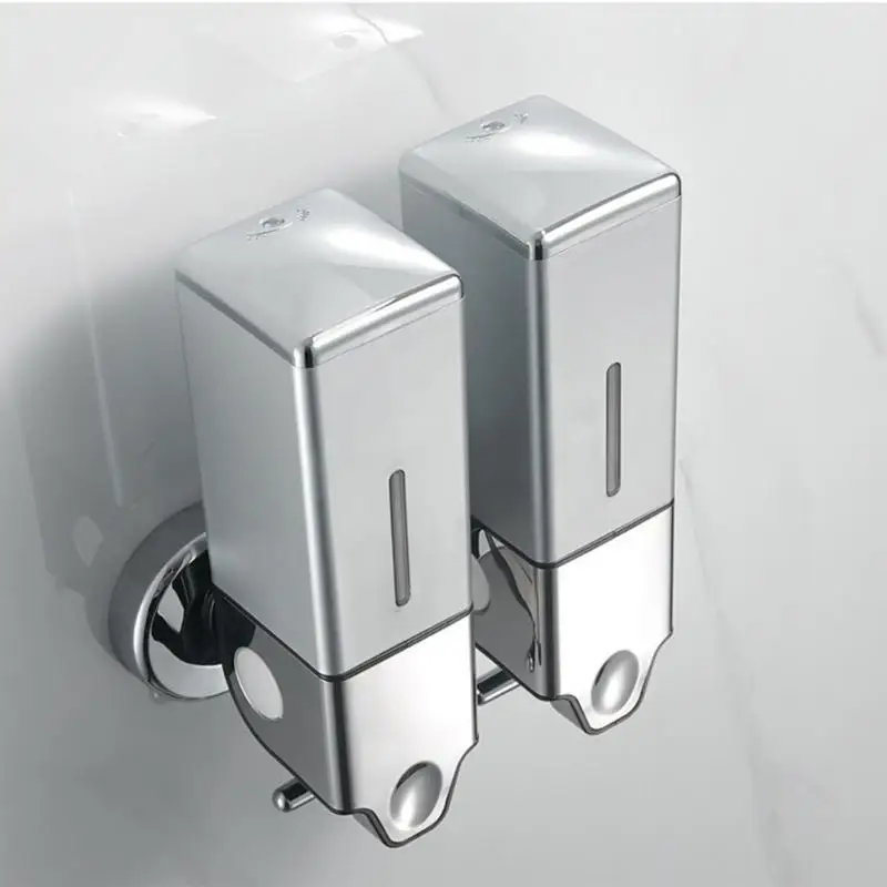 652F Bathroom Liquid Soap Dispenser Single Double Soap Dispenser Wall Kitchen Bathroom Bottle Plastic Pump Dispensers