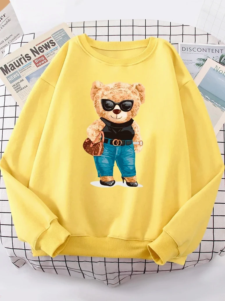 موضة تيدي بير ريتش هودي المرأة الشارع لينة الكتف قطرة البلوز الصوف الدافئة هودي الهيب هوب صالح البلوفرات مريحة