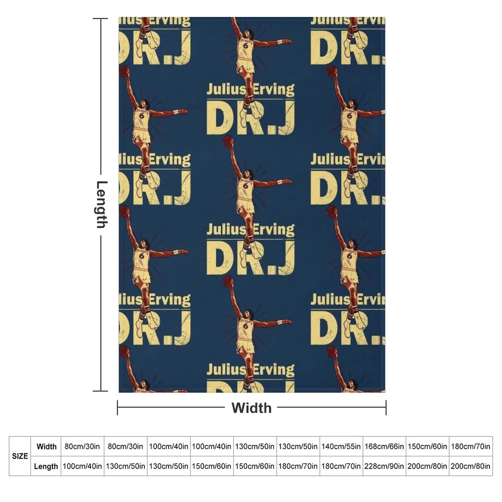 Dr.J Julius Erving - Old School Dunk D Throw Blanket Blankets For Sofas Bed For Decorative Sofa Blankets