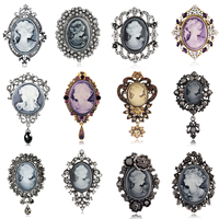 Elegant Style Vintage Victorian Design Queen's Cameo Antique Wedding Beauty Brooch Pin Jewelry Gift